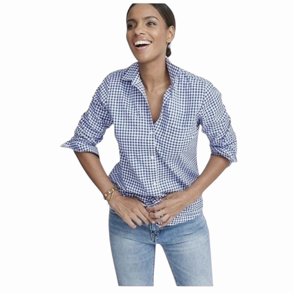 UNTUCKit Women’s Belleza Button Up Shirt Blue Buffalo Plaid Size 4 NWOT - Picture 15 of 15